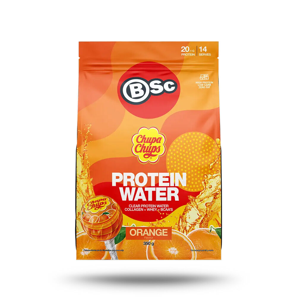 BSc 350g Orange x Chupa Chups Protein Water Drink Mix Post Workout 14 Serves