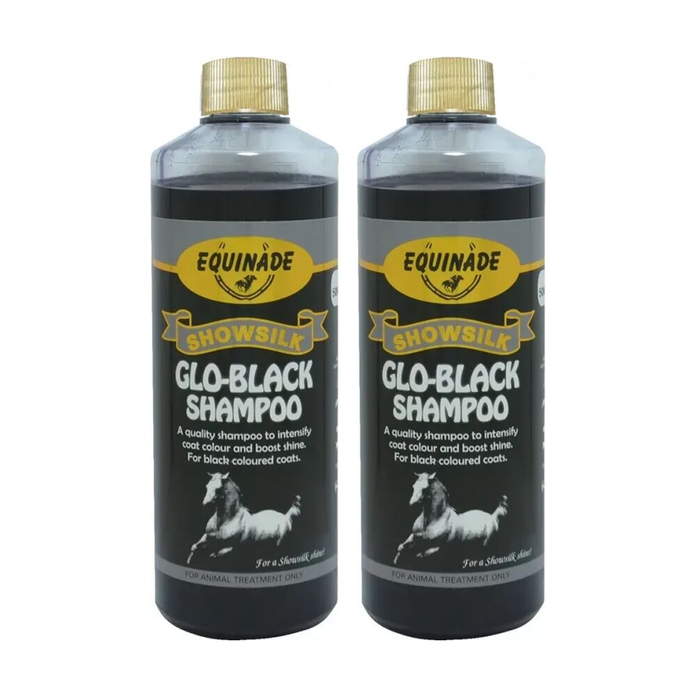Equinade Showsilk Glo Black Horse Coat Grooming Care Shampoo 500ml (2 Pack)