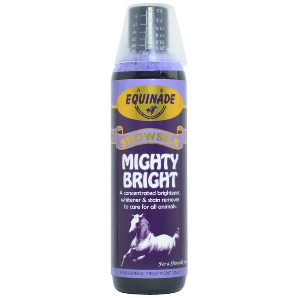 Equinade 250ml Mighty Bright Showsilk Horse Coat Whitener & Stain Remover