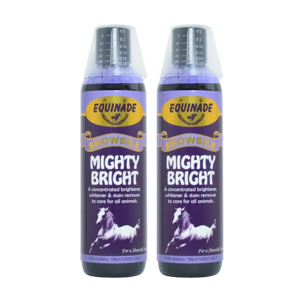 Equinade Showsilk Horse Coat Whitener & Stain Remover 250ml Mighty Bright (2 Pack)
