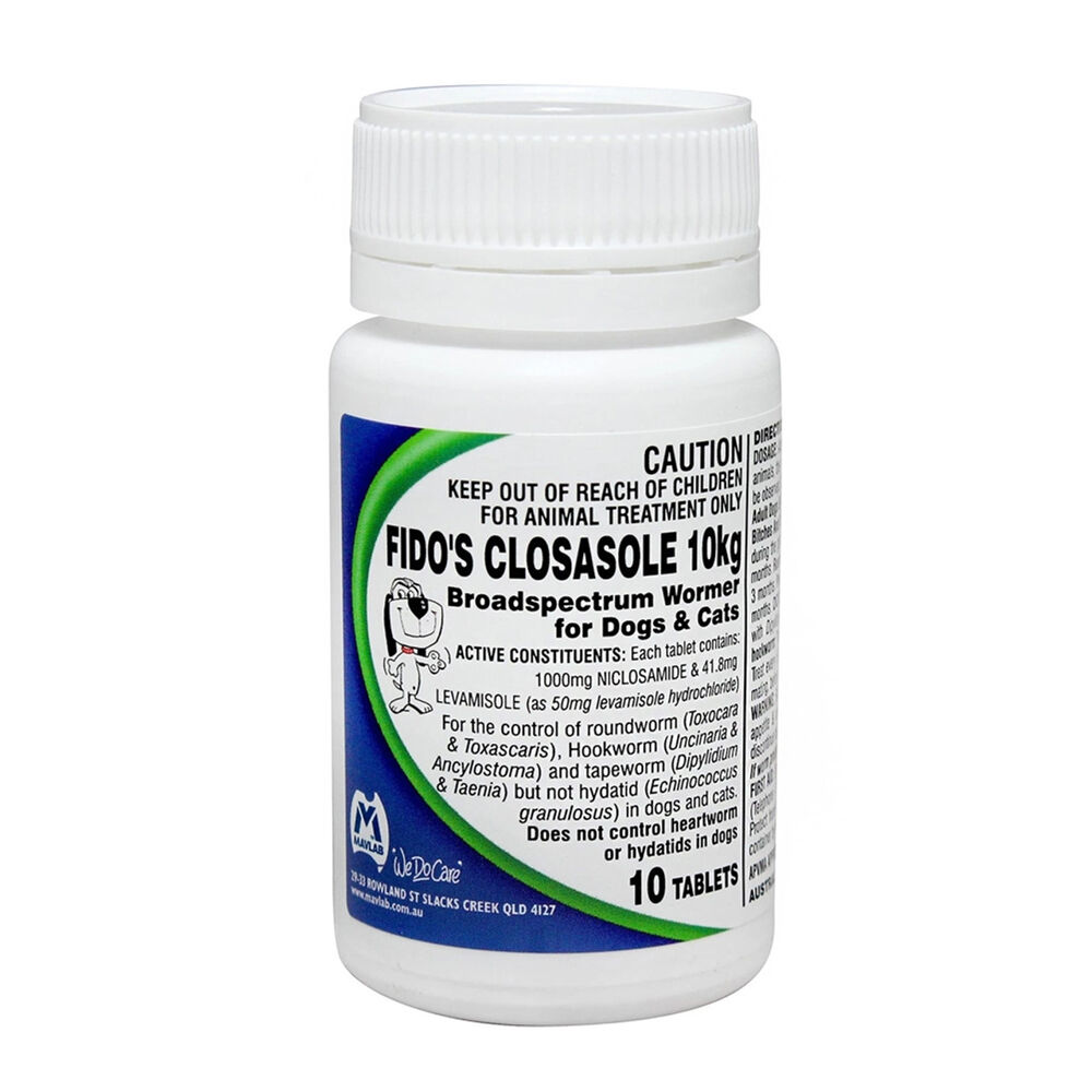 Fidos Closasole Pet Medication Tablets For Dogs & Cats 10kg (10 Pieces)