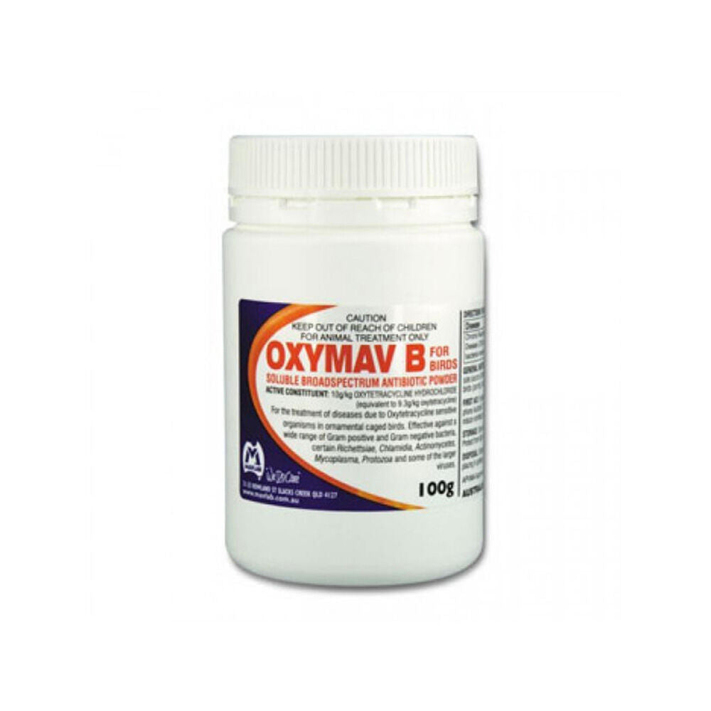 Fidos 100g Oxymav B For Birds Antibiotic Powder Sealed Bottle