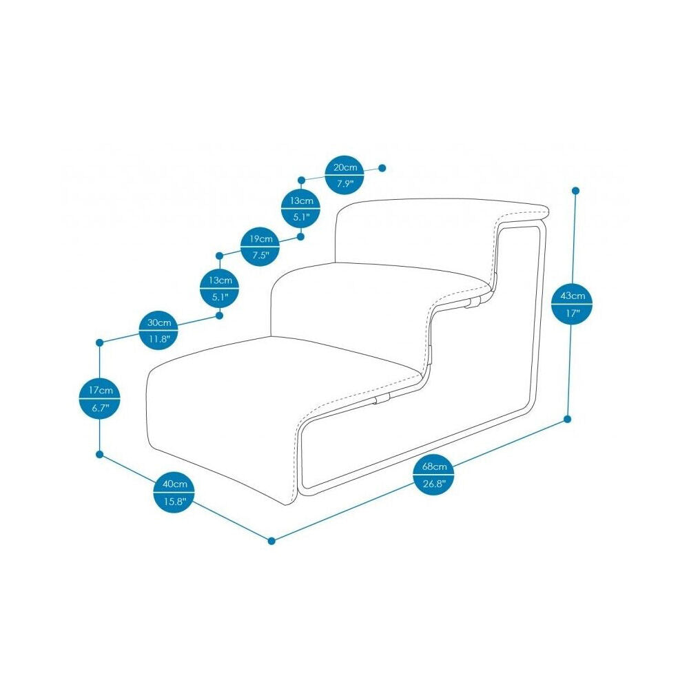 Ibiyaya Grey Everest Practical Pet Stairs for Cats & Dogs Large Steps — image 4