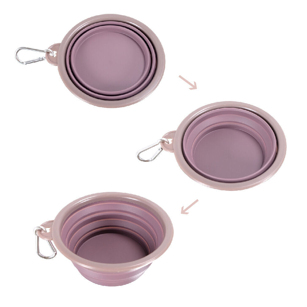 Ibiyaya Brown/Aubergine Quick Bite Collapsible Travel Pet Bowl for Food/Water — image 2