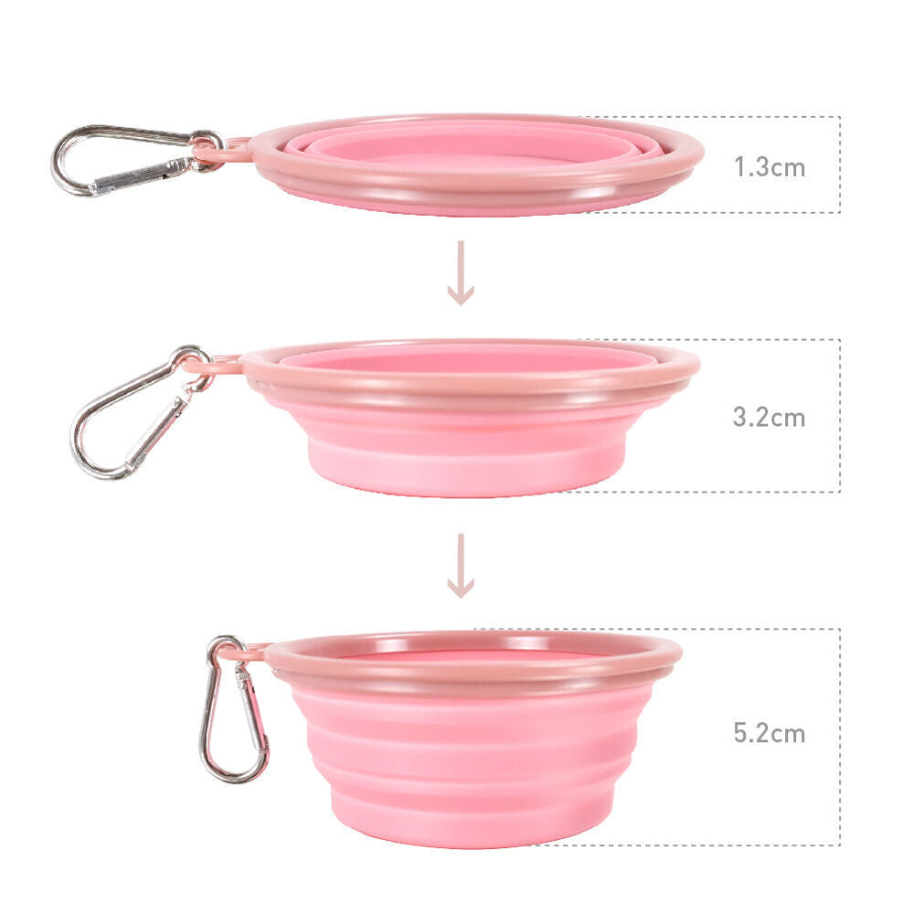 Ibiyaya Pink Quick Bite Collapsible Travel Pet Bowl for Food/Water Silicone — image 2