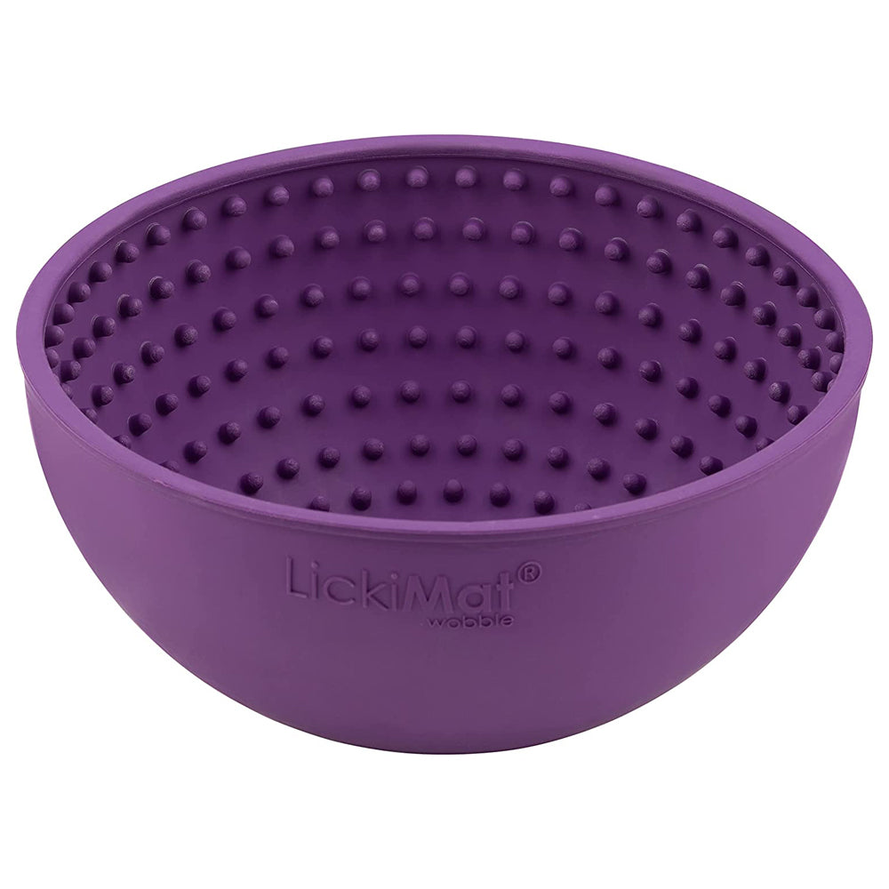 Lickimat 15.5cm Wobble Dog Rubber Bowl Pet Dog Treat Feeding/Feeder Toy — Purple