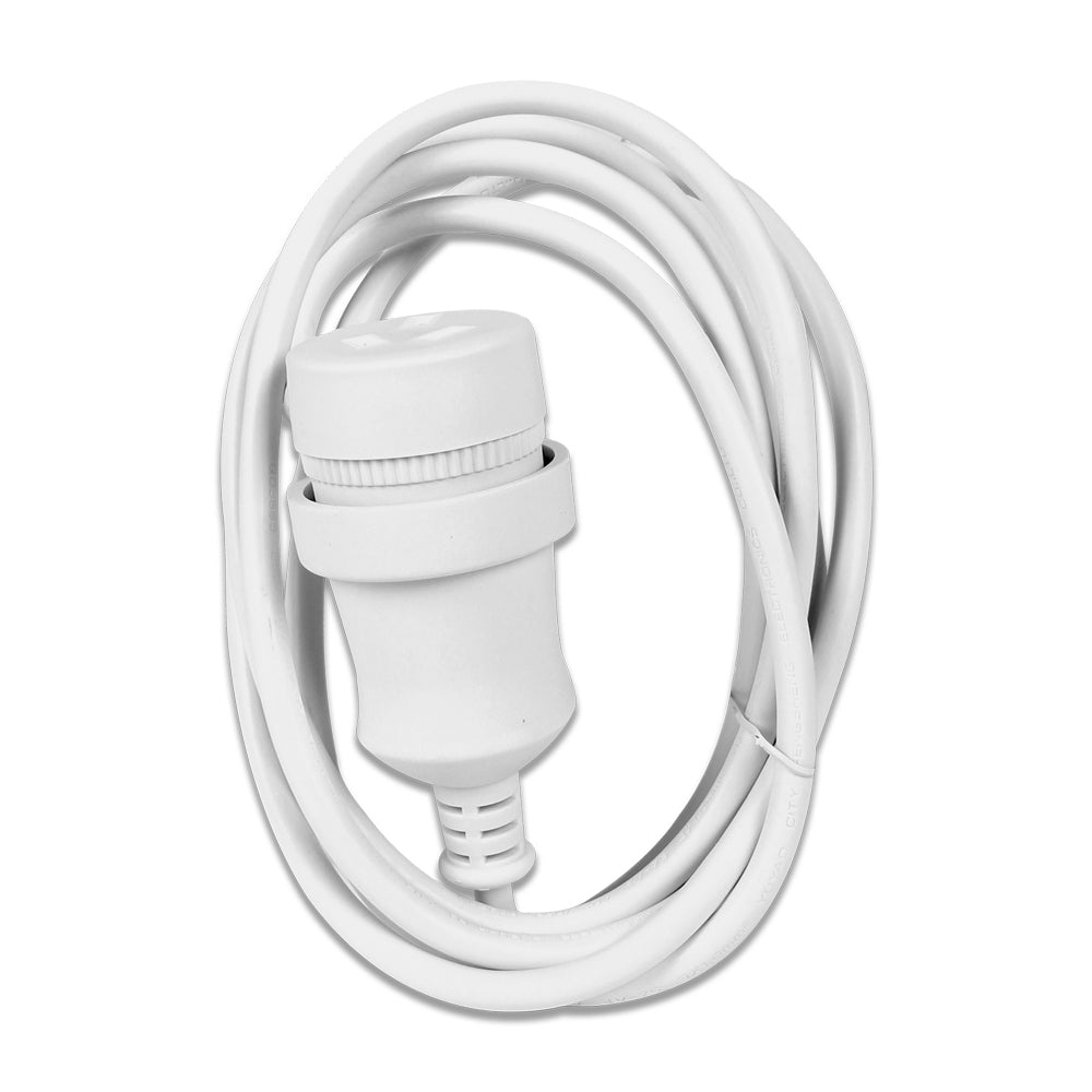Crest 2m Piggy Back Plug 3-Pin Socket Power Extension Cord Lead Cable White