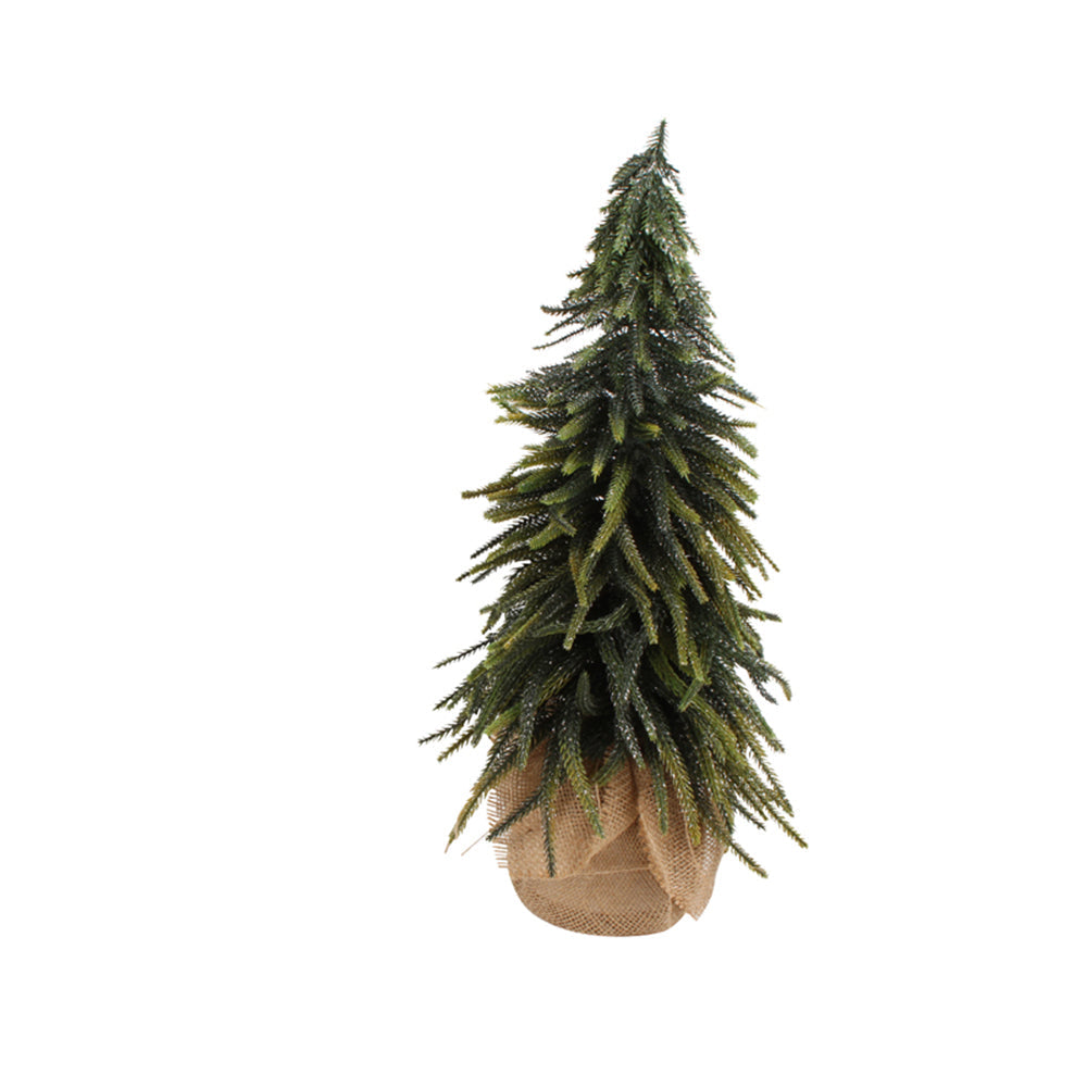 Colours of Christmas 25x52cm Xmas Tree w/Jute Base/Silver Glitter Holiday Decor