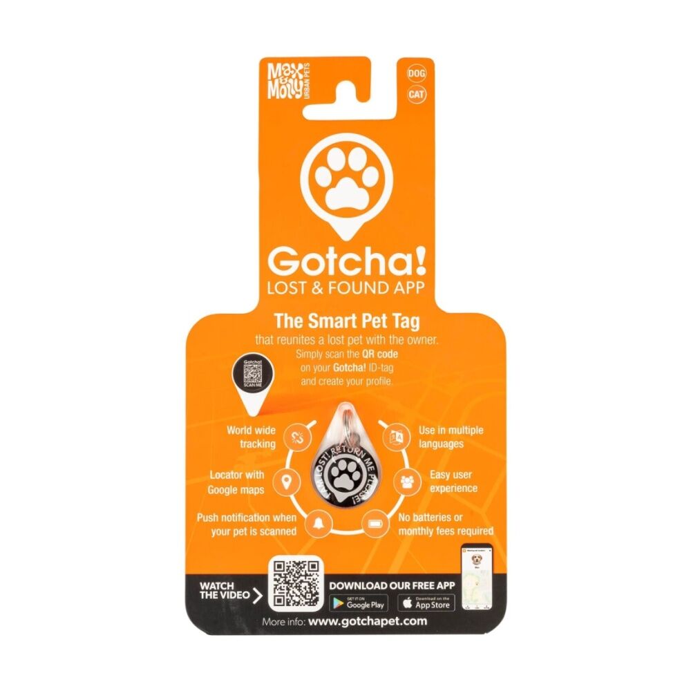 Max & Molly 180x100x10mm Black Gotcha Smart Pet ID Tag w/ QR Code — image 4
