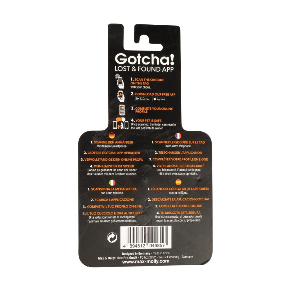 Max & Molly 180x100x10mm Black Gotcha Smart Pet ID Tag w/ QR Code — image 5