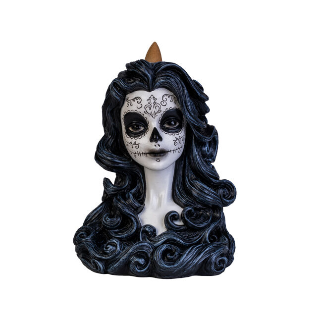 Dead & Beautiful Backflow Burner Large Incense Gothic Black/White Black Rose