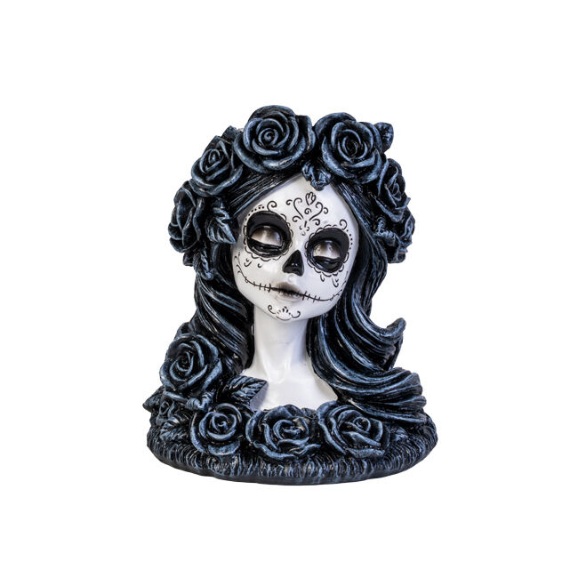 Dead & Beautiful Tealight Holder Incense Backflow Gothic Black/White Black Rose
