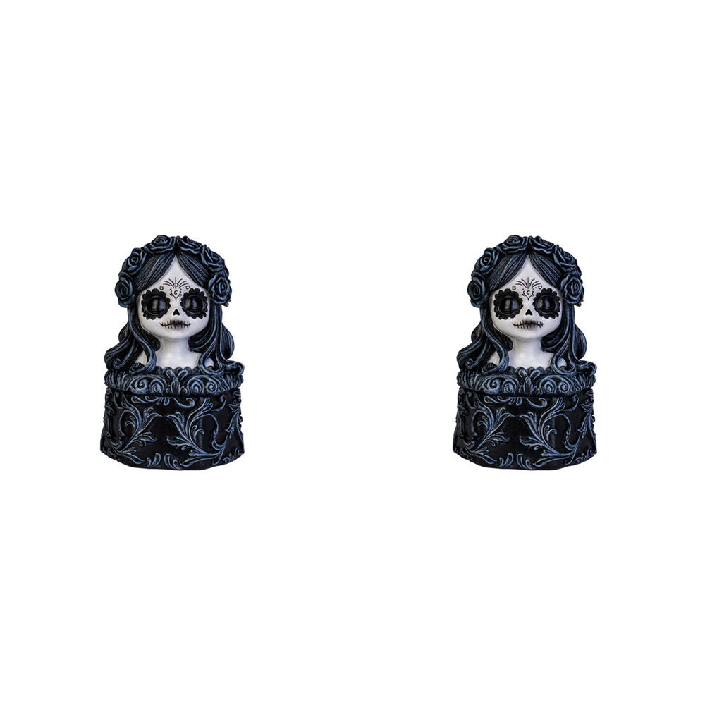 Dead & Beautiful Trinket Box Black Roses Gothic Day of the White and Storage (2 Pack)