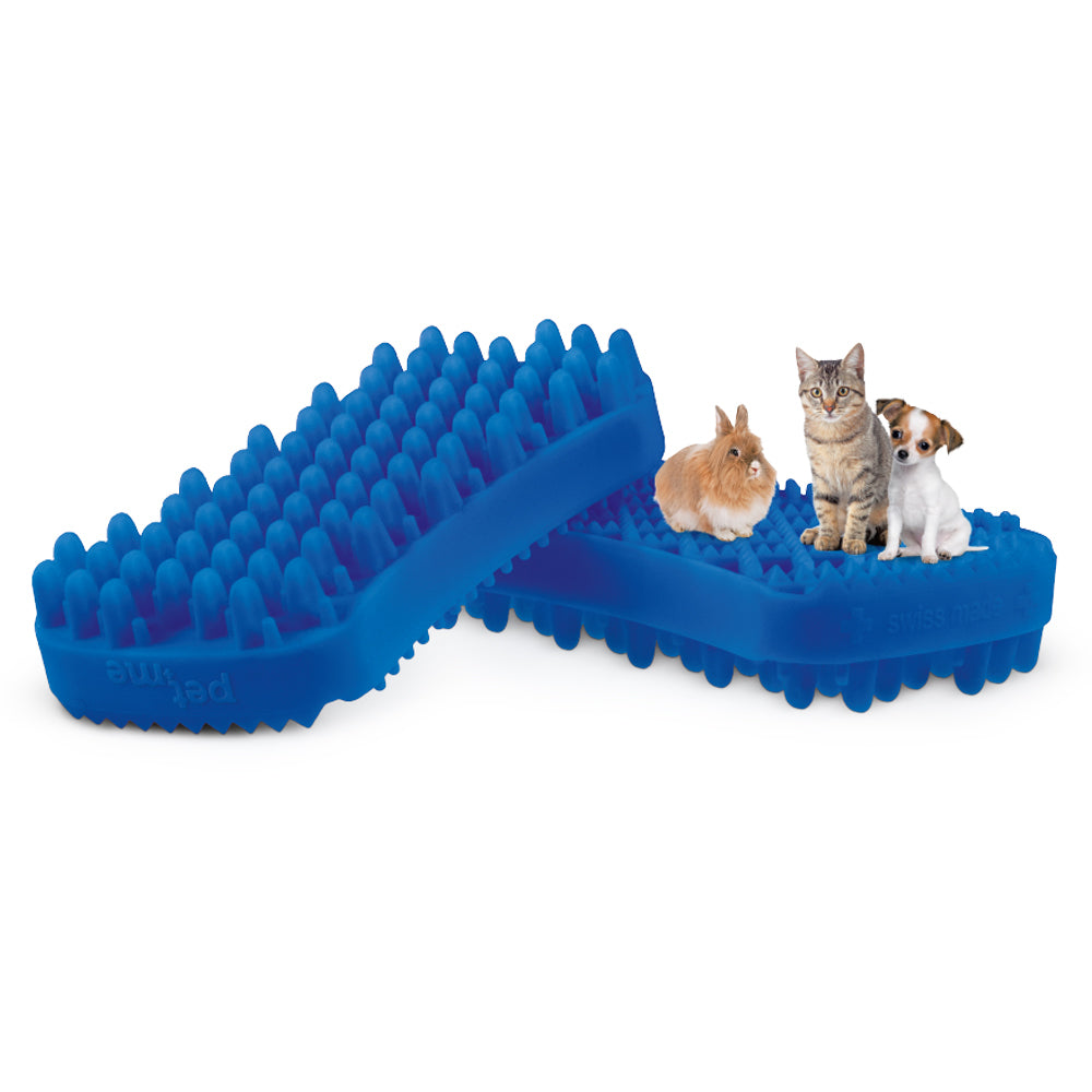Pet & ME For Short Hair Small Dogs/Cats Coat Grooming Soft Silicone Brush Blue — image 2
