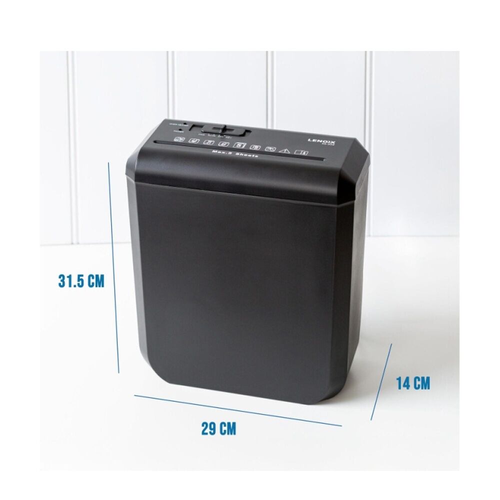 Lenoxx 180W Black Paper Shredder w/10 Liter Bin 5 A4 Sheet Shred Capacity — image 2