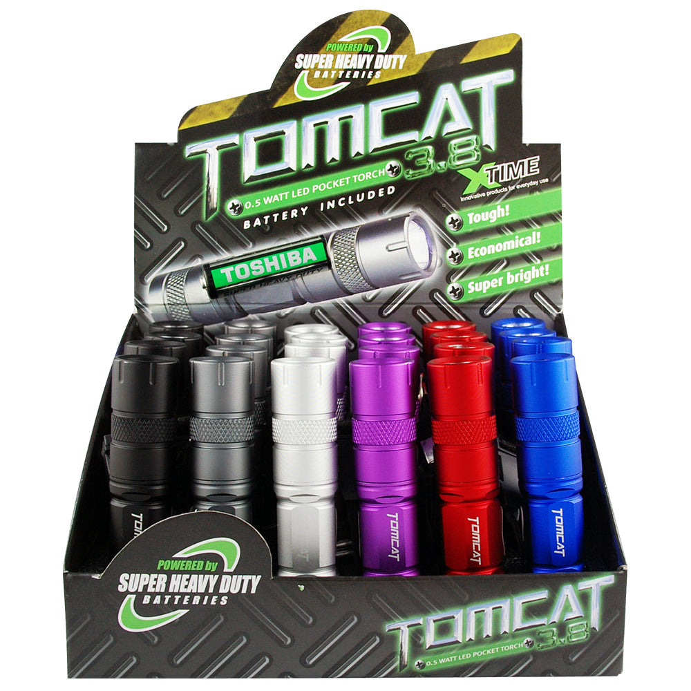 Tomcat 0.5W LED Light 9cm Aluminium Pocket Torch Flashlight w/ AA Battery Assort — image 2