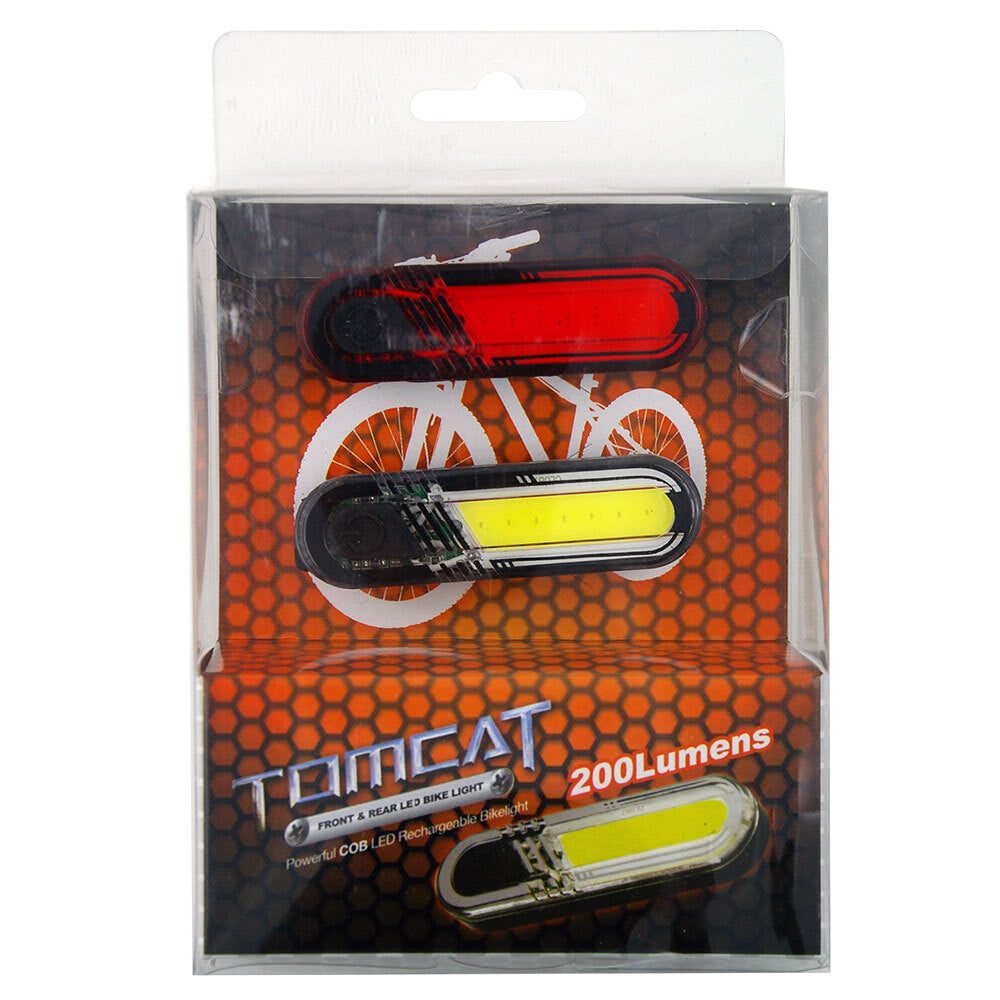 Tomcat 3W COB LED Front/Head Rear/Tail Bicycle/Bike Light/Headlight Lamp (2 Pieces) — image 2