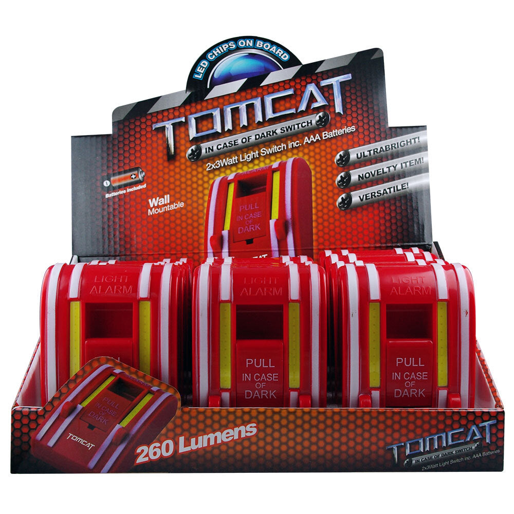 Tomcat 3W COB Switch Light Alarm 260LM Wall Mountable w/ 3x AAA Batteries Red — image 5
