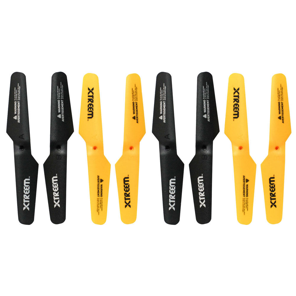 Xtreem Raptor Rotor Blades Front/Rear Propeller Accessories for Drone Blk/yl (8 Pieces)