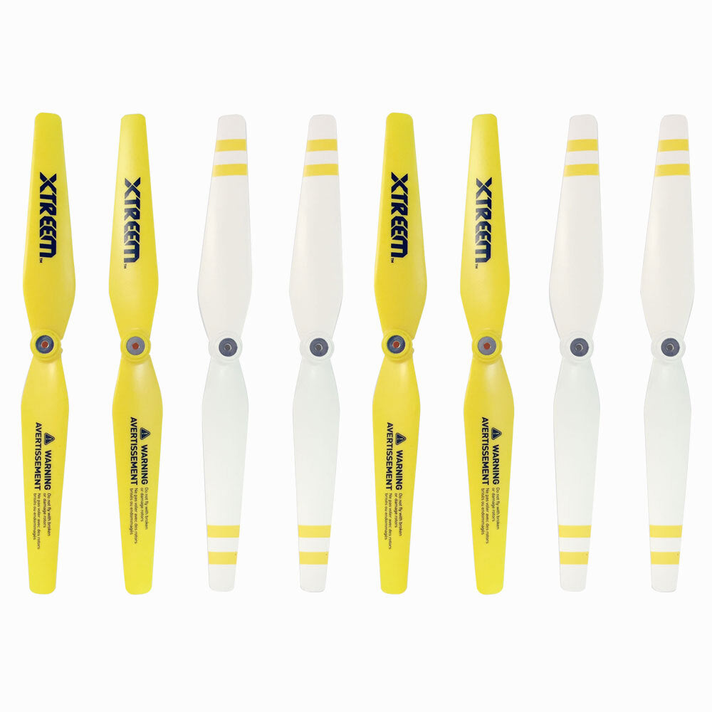 Xtreem Sky Ranger Rotor Blades Front/Rear Propeller for Drone White/Yellow (8 Pieces)