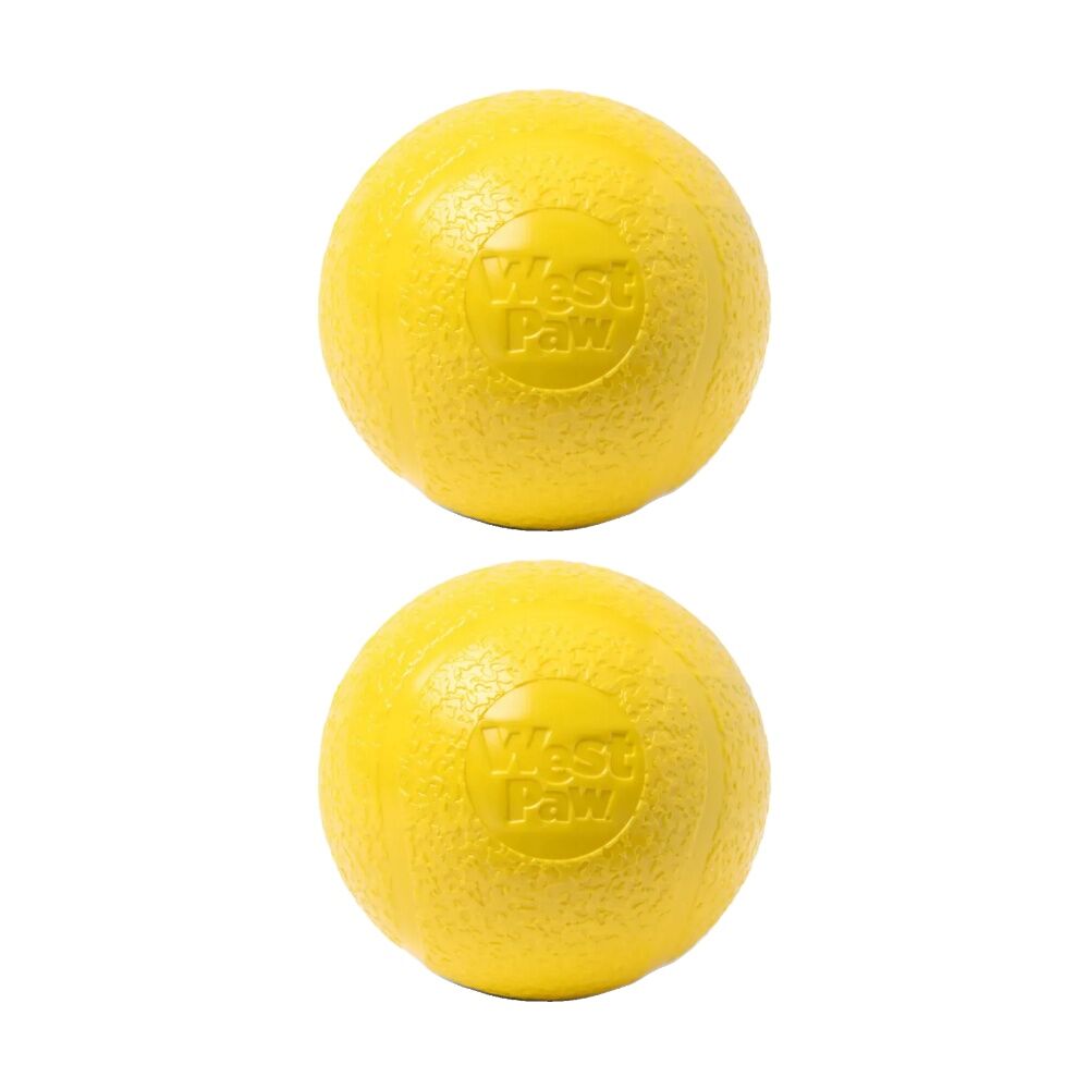 West Paw Echo Boundr Pet Dog Ball Throwing Soft Chew Toy Large Dandelion (2 Pack)