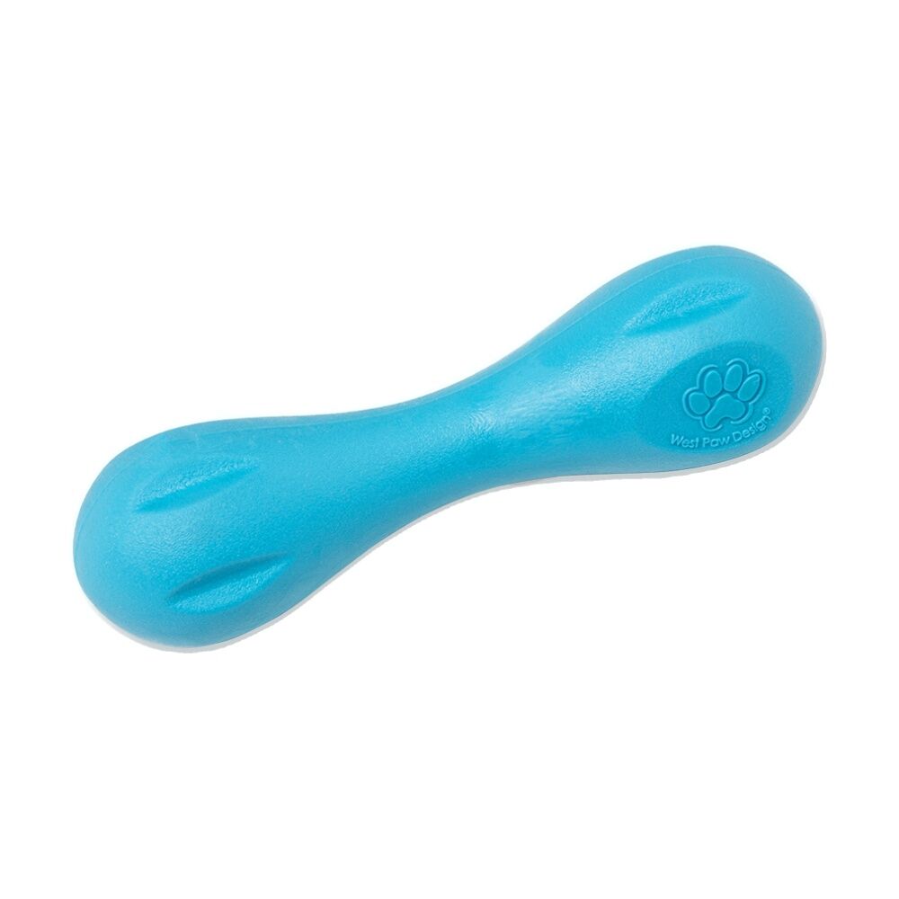 West Paw Hurley Bone Pet Dog Fetch Throwing Chew Toy Small Aqua Blue (2 Pack) — image 2