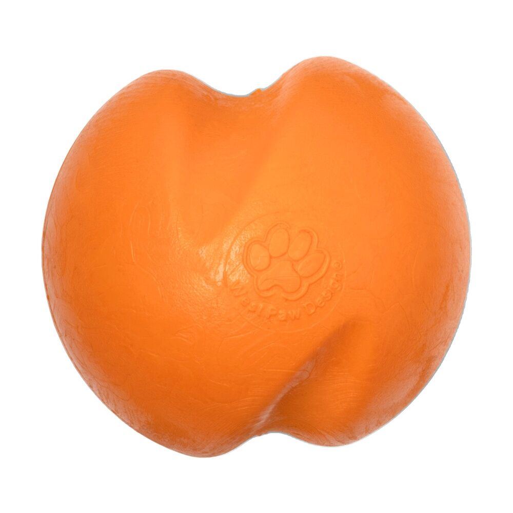 West Paw Tangerine Jive Pet Dog Ball Throwing Soft Chew Toy — Large