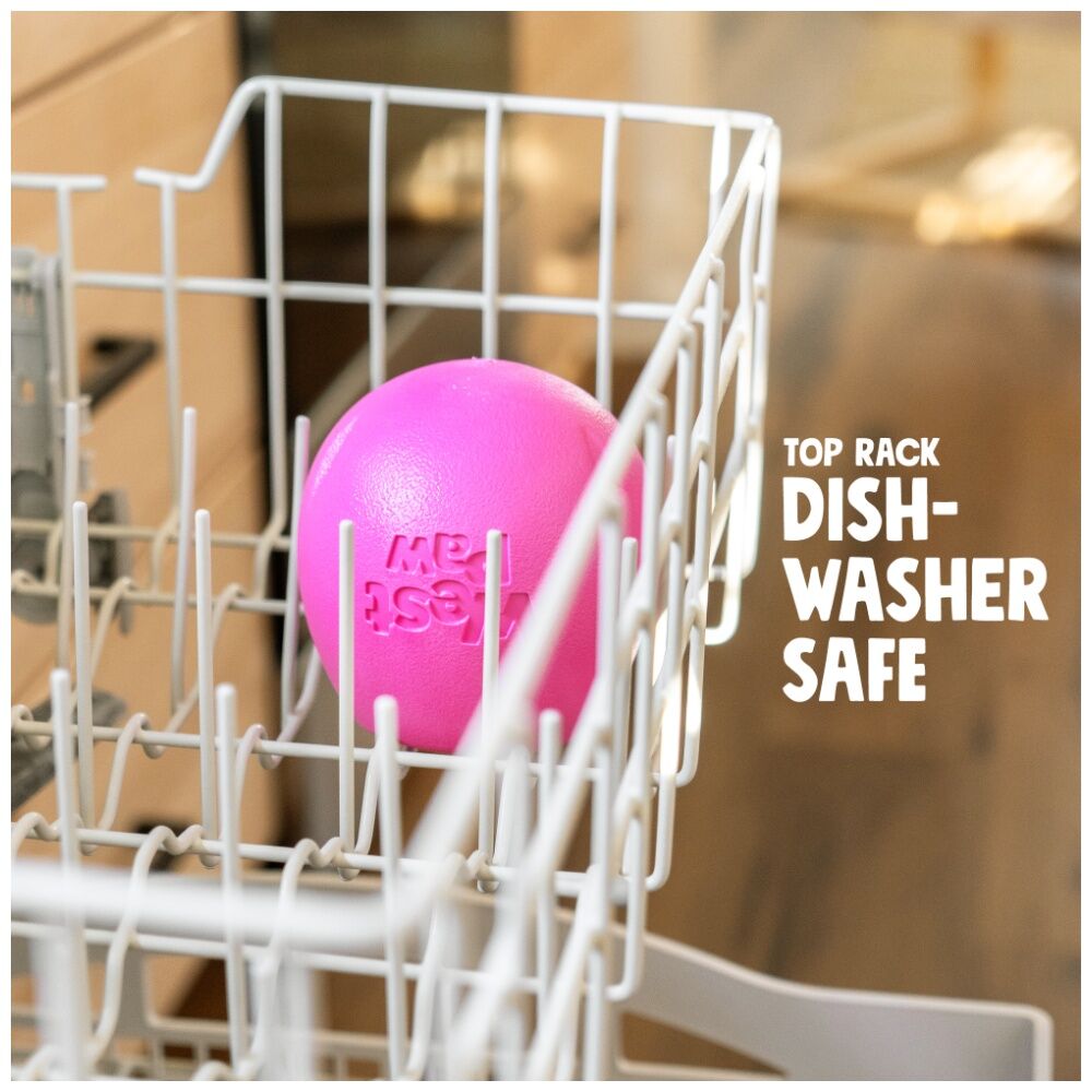 West Paw Rumbl Pet Dog Treat Dispenser Soft Chew Toy Hot Pink — image 2