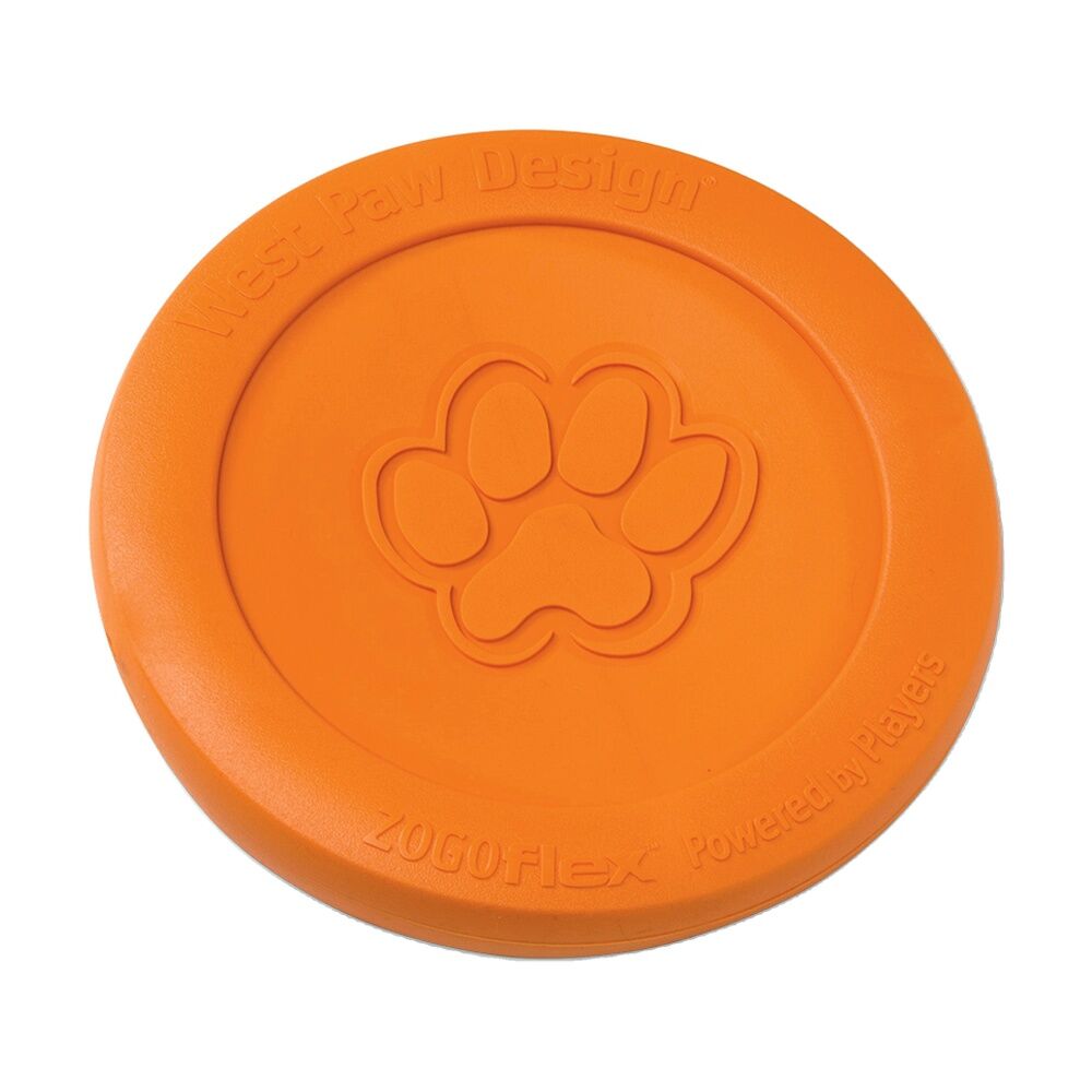West Paw Large Tangerine Zisc Pet Dog Flying Disc Fetch Throwing Toy