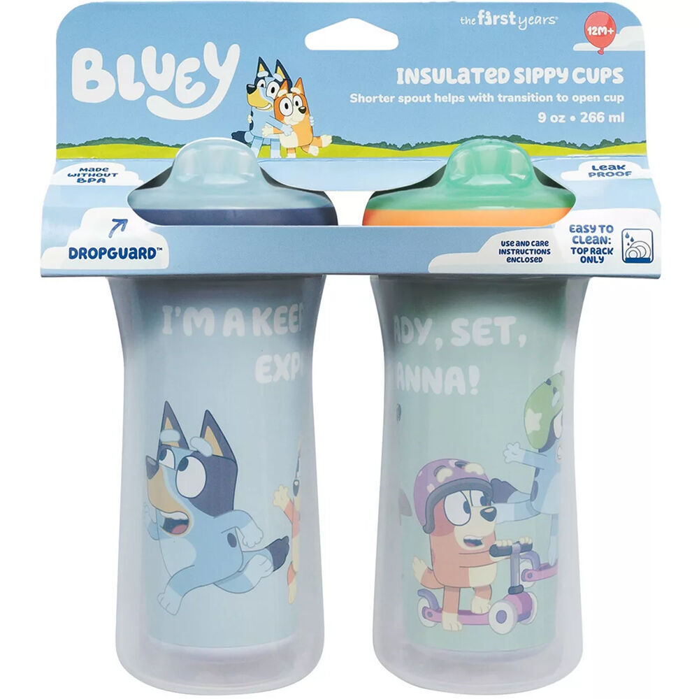 The First Years 2x Bluey Insulated Sippy Cup With DropGuard 2PK 266ml — image 2