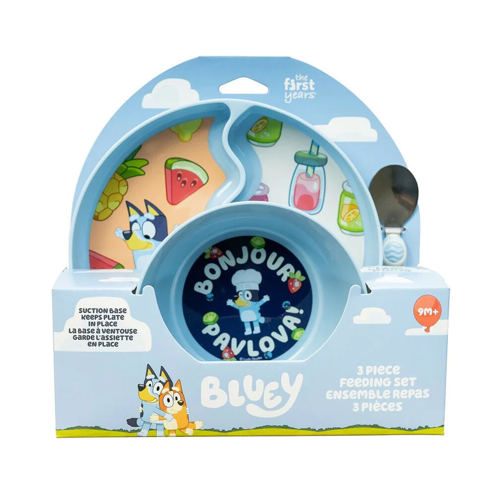 The First Years 3pc The First Years Bluey Toddler Feeding Set w/Bowl Plate Spoon 9m+ (2 Pack) — image 2