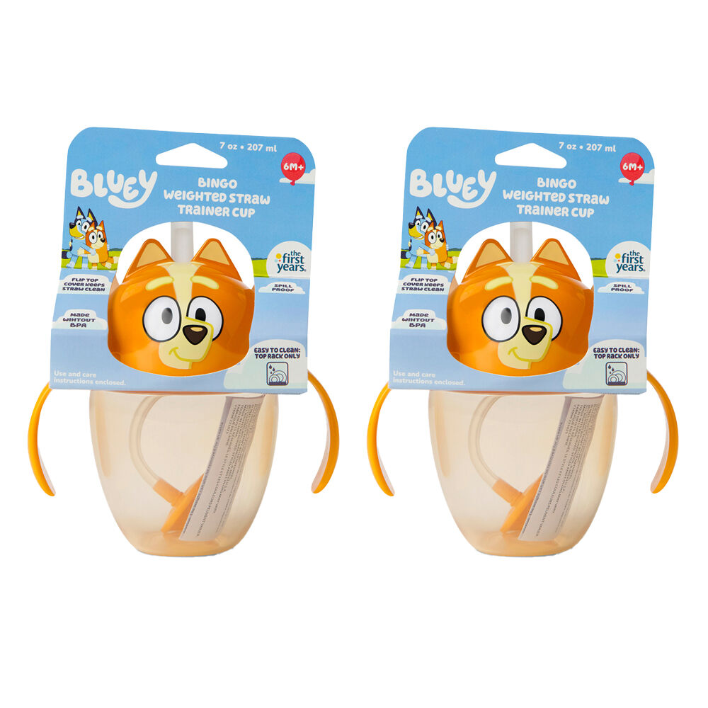 The First Years Bingo Weighted Straw Trainer/Sippy Cup 207ml 6 Months+ (2 Pack)