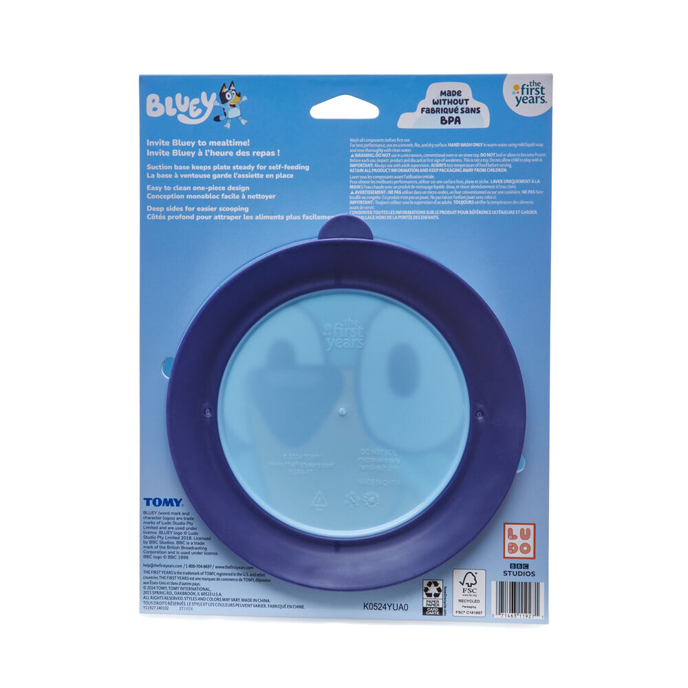 The First Years 6m+ Bluey Character Children's Plate with Suction Base BPA Free — image 2
