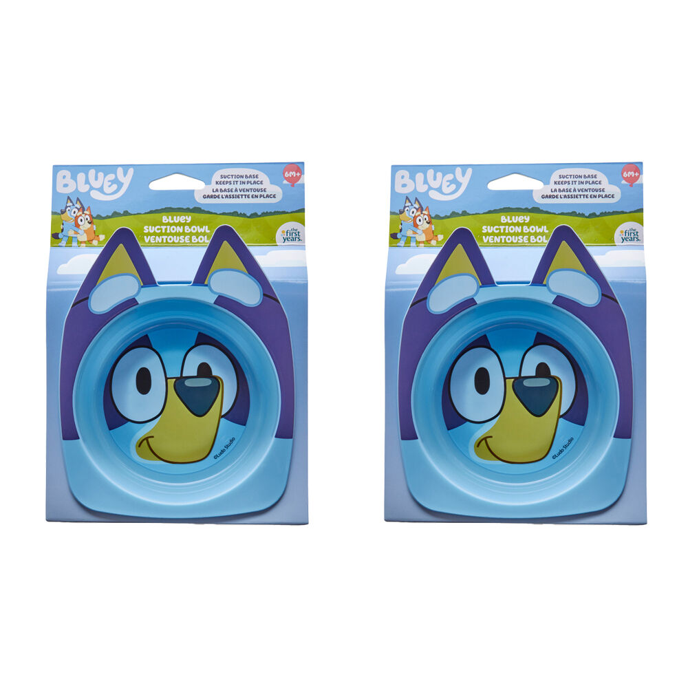 The First Years Bluey Character Children's Bowl with Suction Base 6m+ (2 Pack)