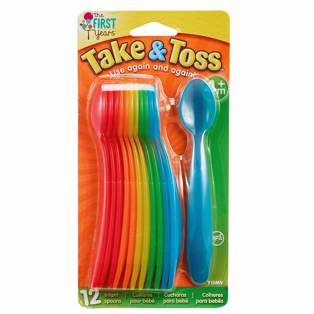 The First Years Take & Toss Baby/Infant Cuttlery Easy Grip Spoons 4m+ (12 Pieces) — image 2