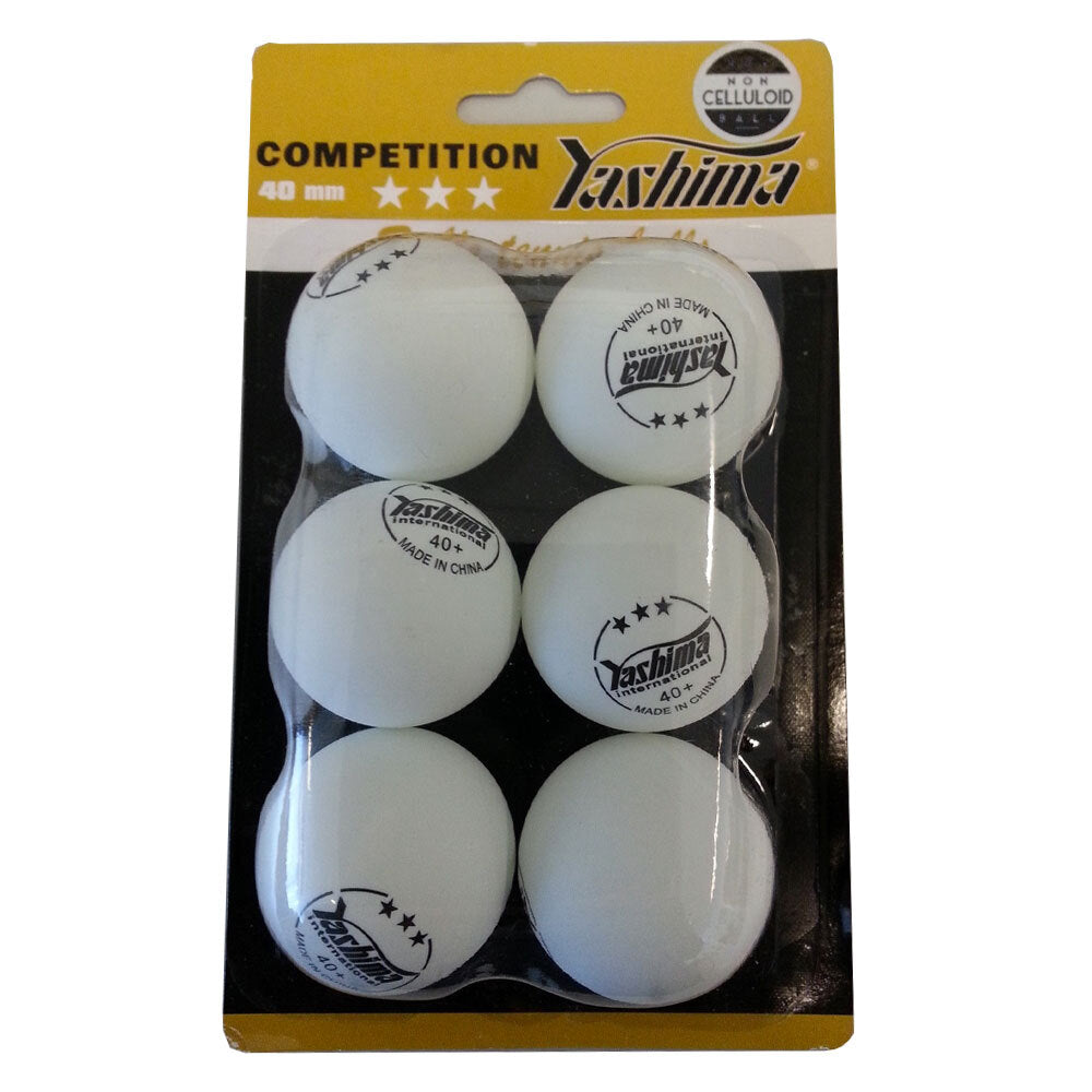 Yashima 3 Star ITTF Approved Practice/Competition Table Tennis Balls - White (2 Pack)