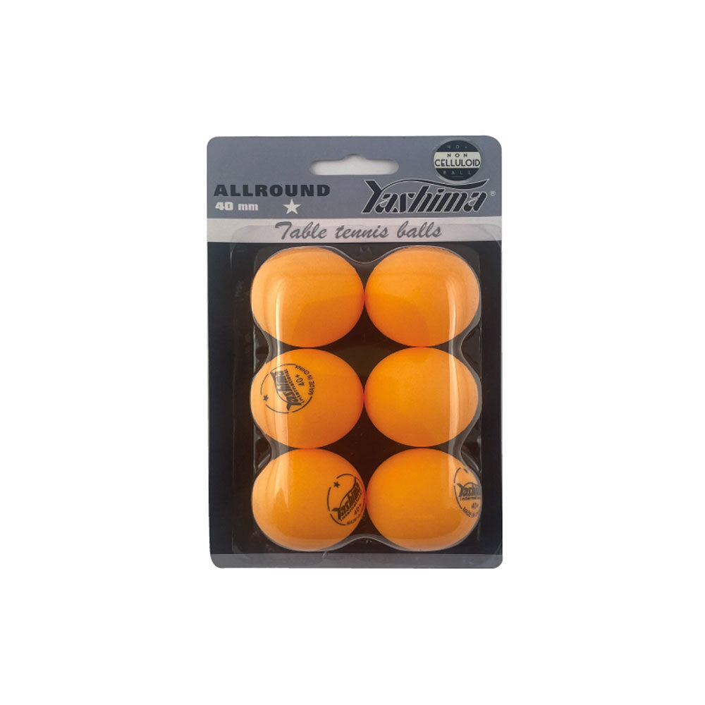 Yashima 1 Star Non-Celuloid Recreational Use Table Tennis Balls — Orange