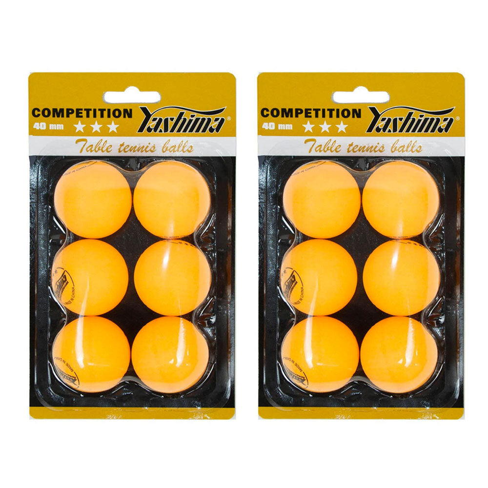 Yashima 3 Star ITTF Approved Practice/Competition Table Tennis Balls - Orange (2 Pack)