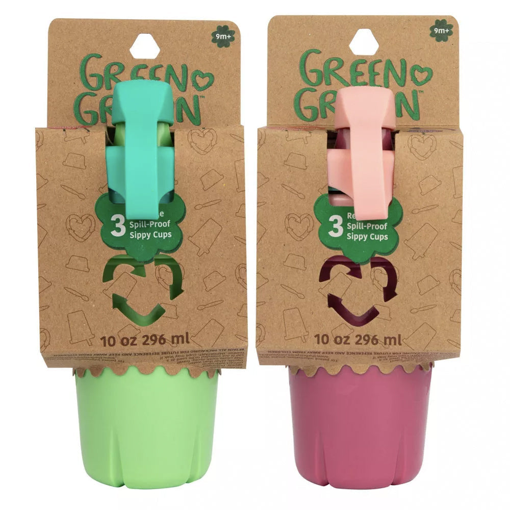 Green Grown 10oz/296ml Spill Proof Sippy/Drinking Cups Kids 9m+ Assorted (6 Pieces)