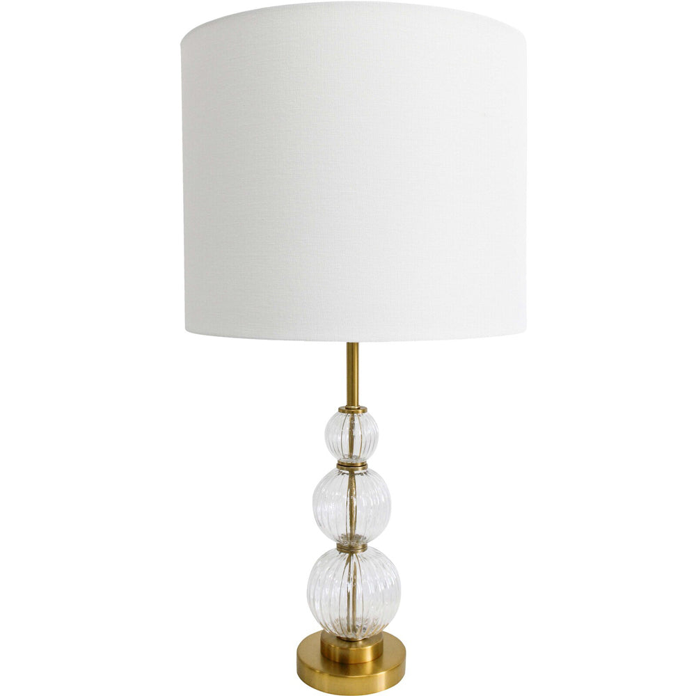 LVD Tall Verona Metal/Glass/Linen 77.5cm Lamp /Office Table Lampshade CLR — image 2