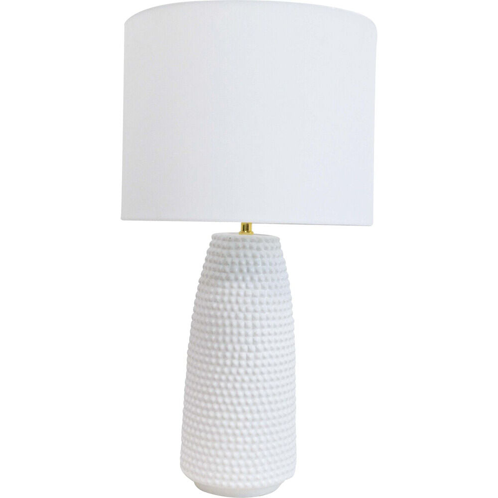 LVD 38x68cm White Ceramic/Cotton Tactile Raised Dots Bedroom Table Lamp — image 2