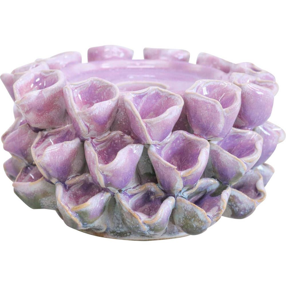 LVD Ceramic Talia Succulent Candle Holder 17cm Tabletop Display Decor Purple — image 2