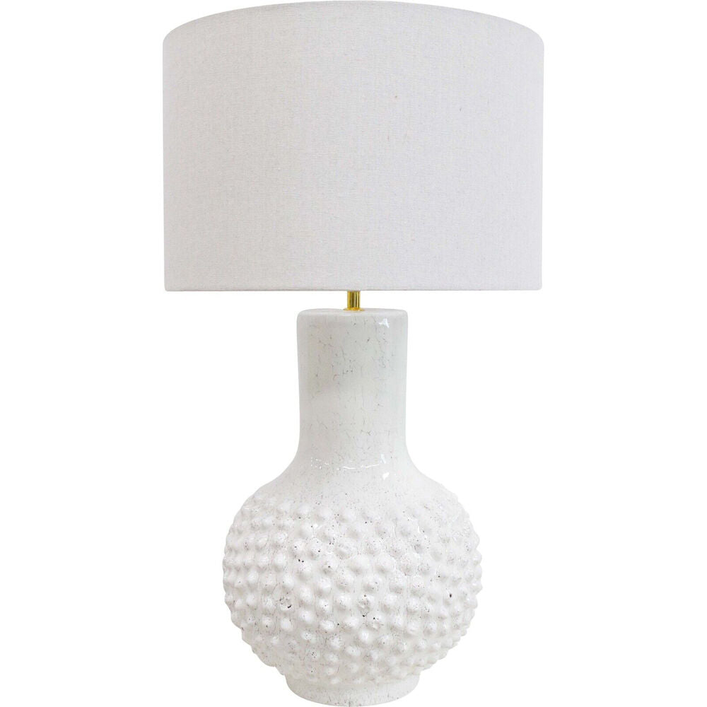 LVD 42x75cm Neutral Terracotta/Linen Waihi Textured Bedroom Lamp XL — image 3