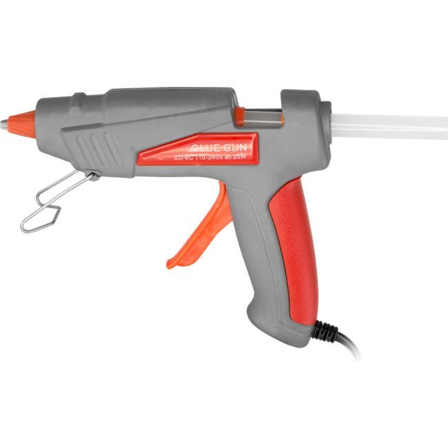 Unbranded Compact 25W Hot Melt Glue Gun w/ 2pc 11.2mmx100mm Glue Stick/Adhesive Grey/Red