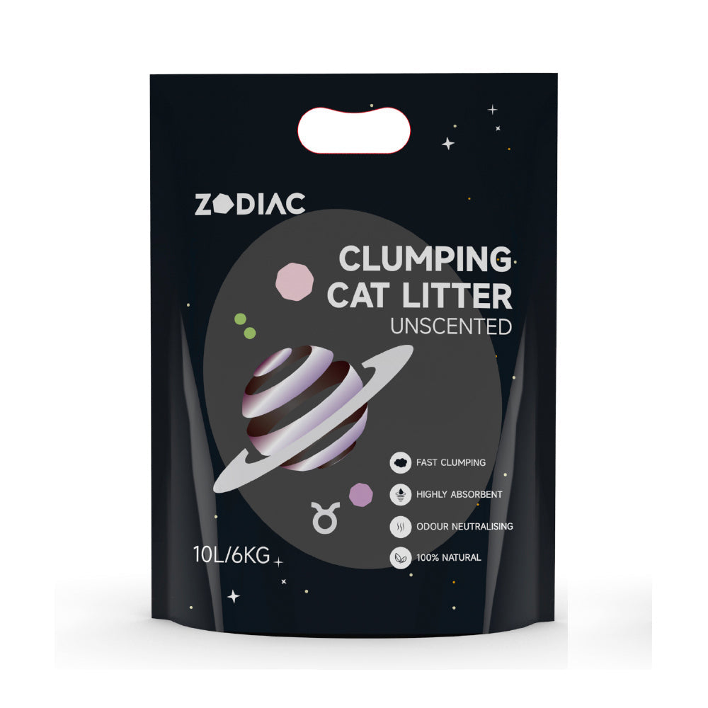 Zodiac 10L/6kg Clumping Bentonite Clay Cat Litter Natural Absorbent Unscented