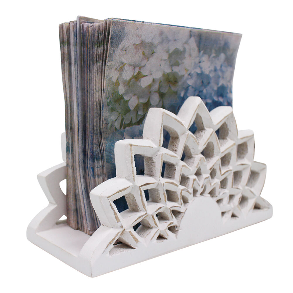 NF Living Flower Napkin Holder 22x12cm White Abstract — image 2