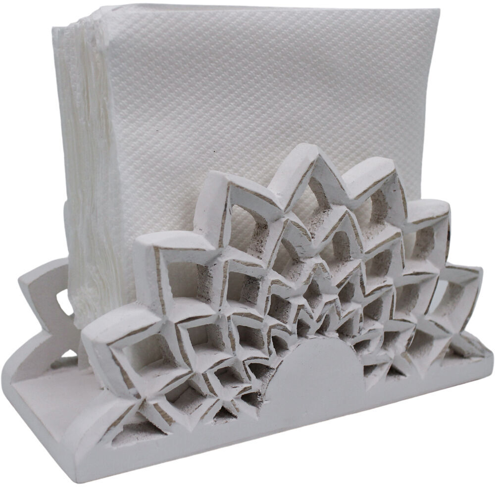 NF Living Flower Napkin Holder 22x12cm Abstract White (2 Pack) — image 3