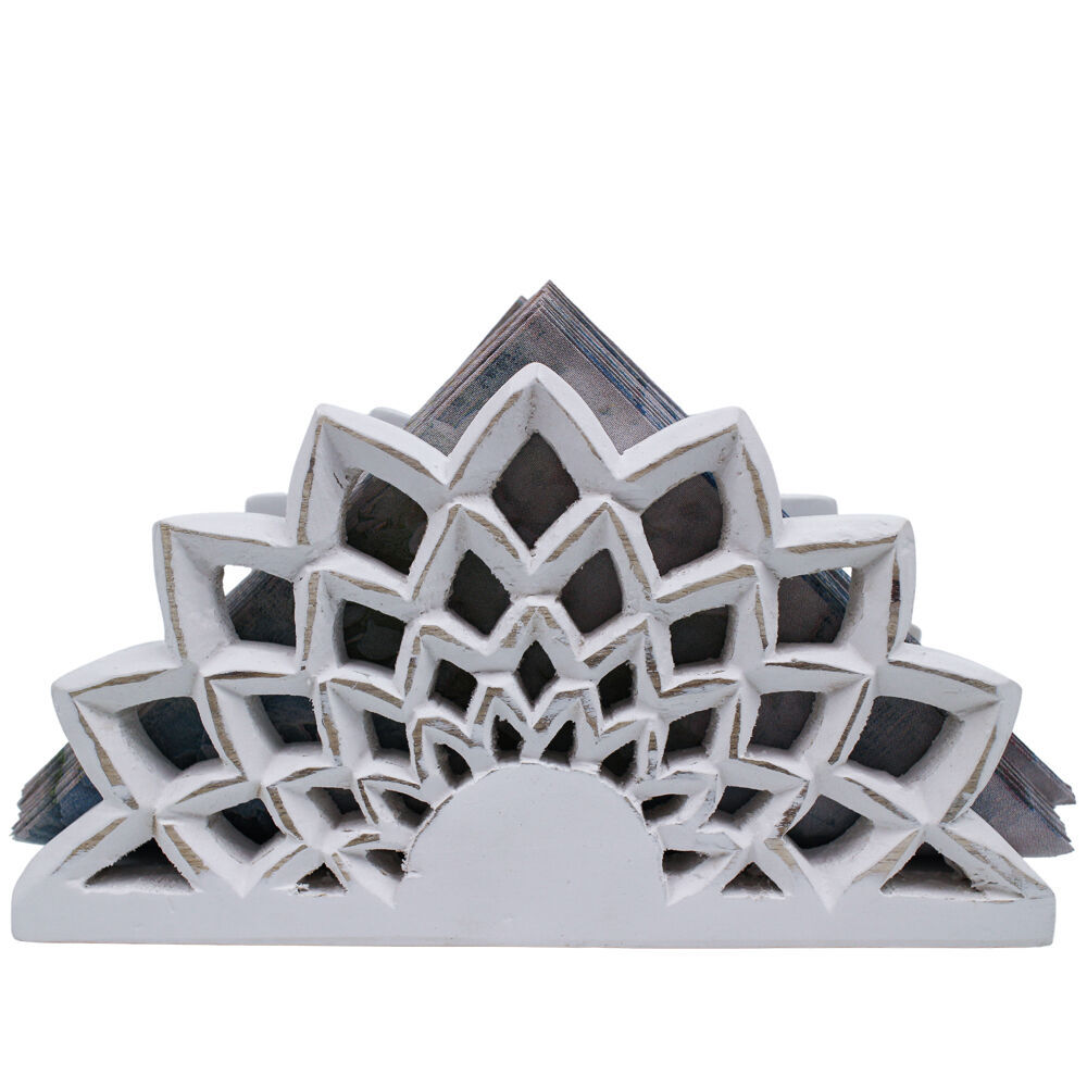 NF Living Flower Napkin Holder 22x12cm Abstract White (2 Pack) — image 4