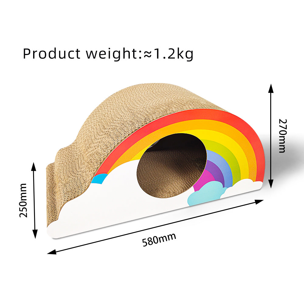 Zodiac Rainbow 57x29cm Scratcher Play Furniture Pet Cat Scratching House Bed — image 5
