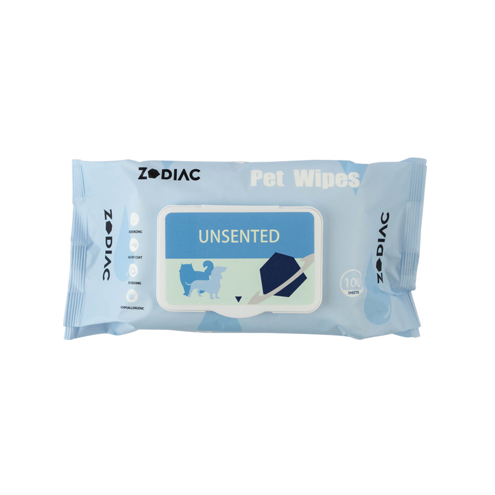 Zodiac 100pc Zodiac Unscented Grooming/Cleaning Pet Dog/Cat Antibacterial Wipes (3 Pack)